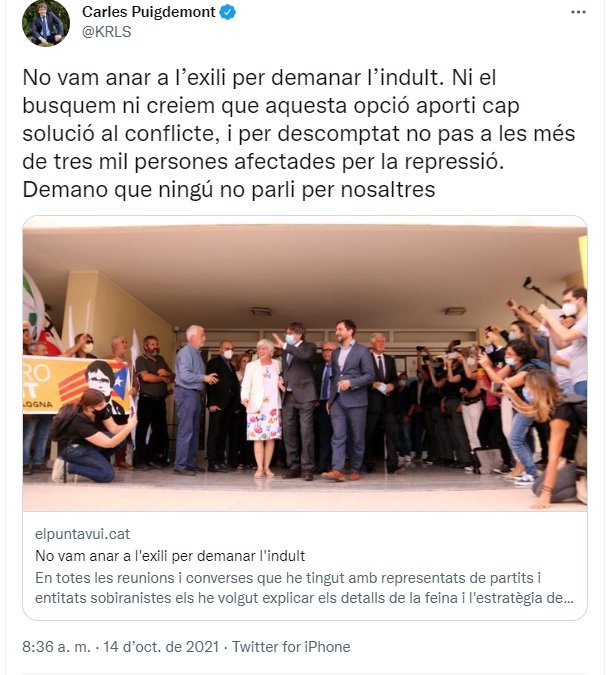 tuit puigdemont articulo punt avuia