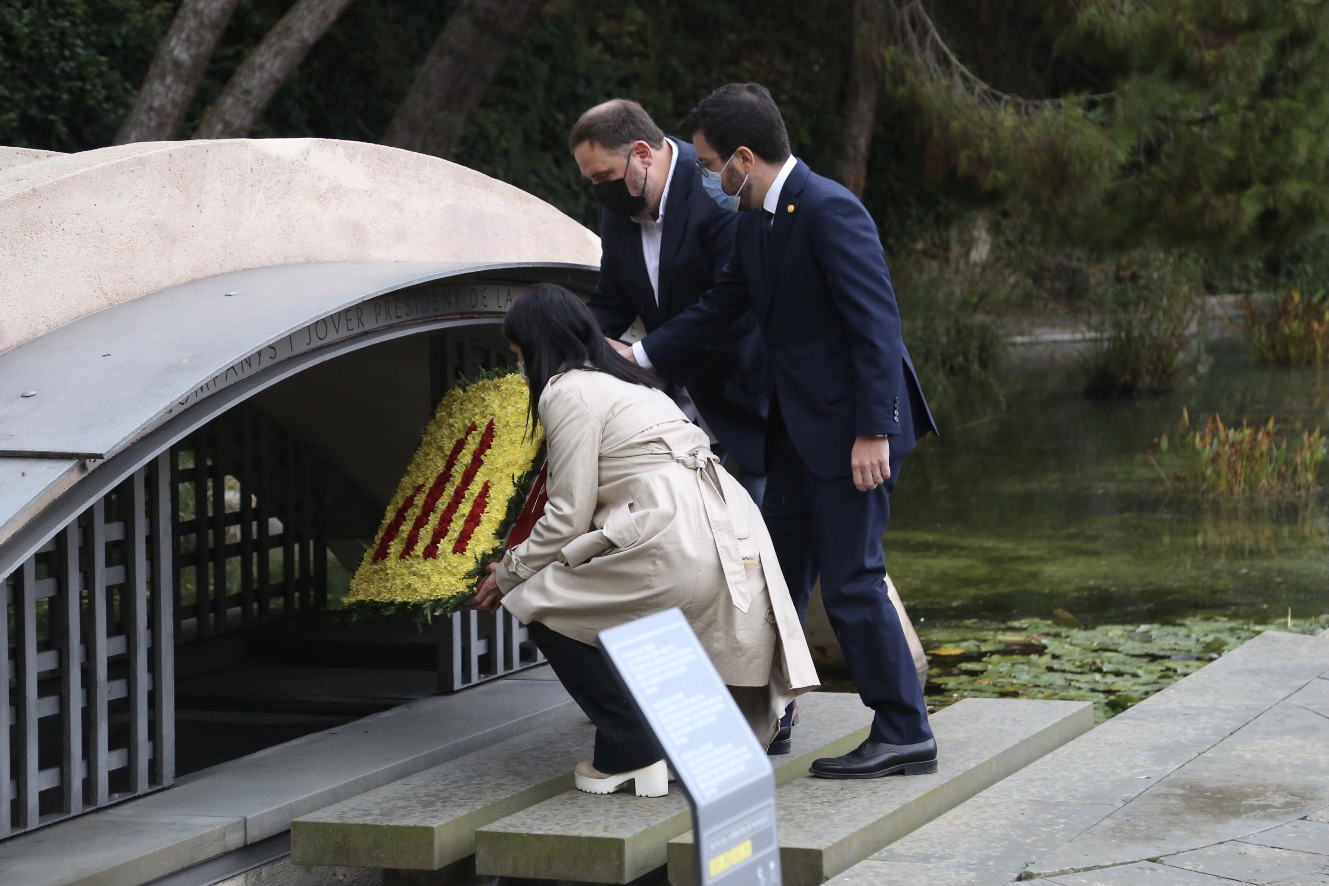 oriol junqueras, marta vilalta pere aragones ofrena erc comanys