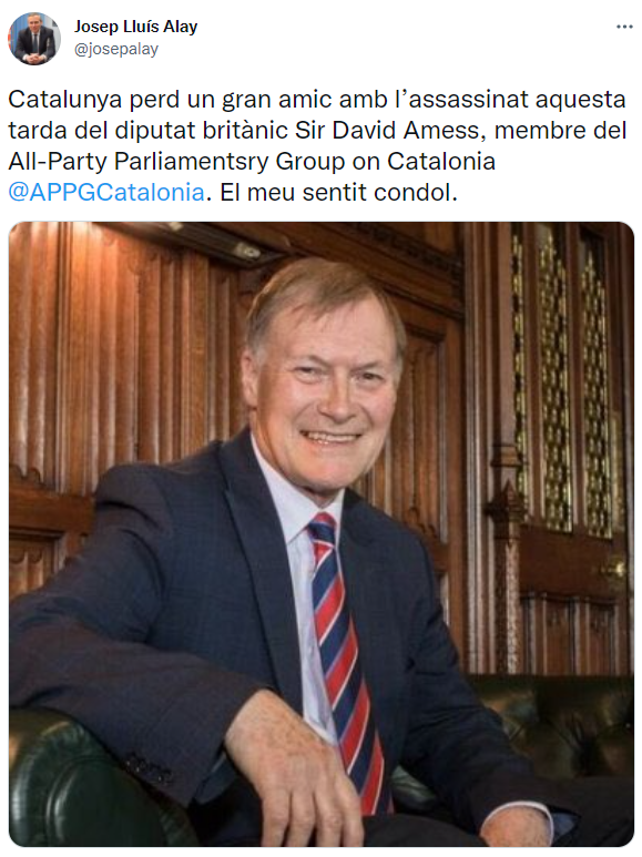 Alay lamenta muerte diputado britanico