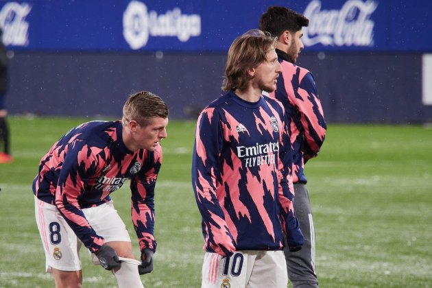 Kroos Modric calentamiento Real Madrid EuropaPress