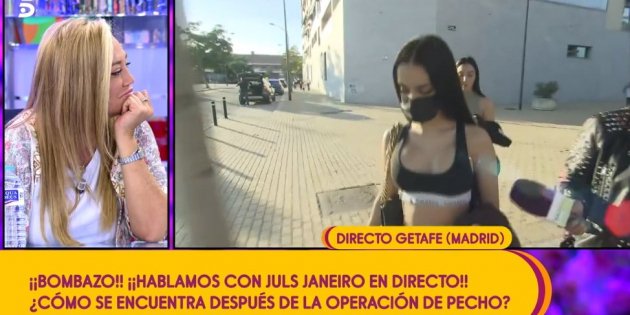 Belén Esteban mirando a Julia Janeiro operada Telecinco