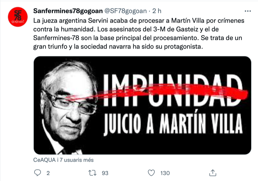 TUIT Sanfermines juicio Martin Villa