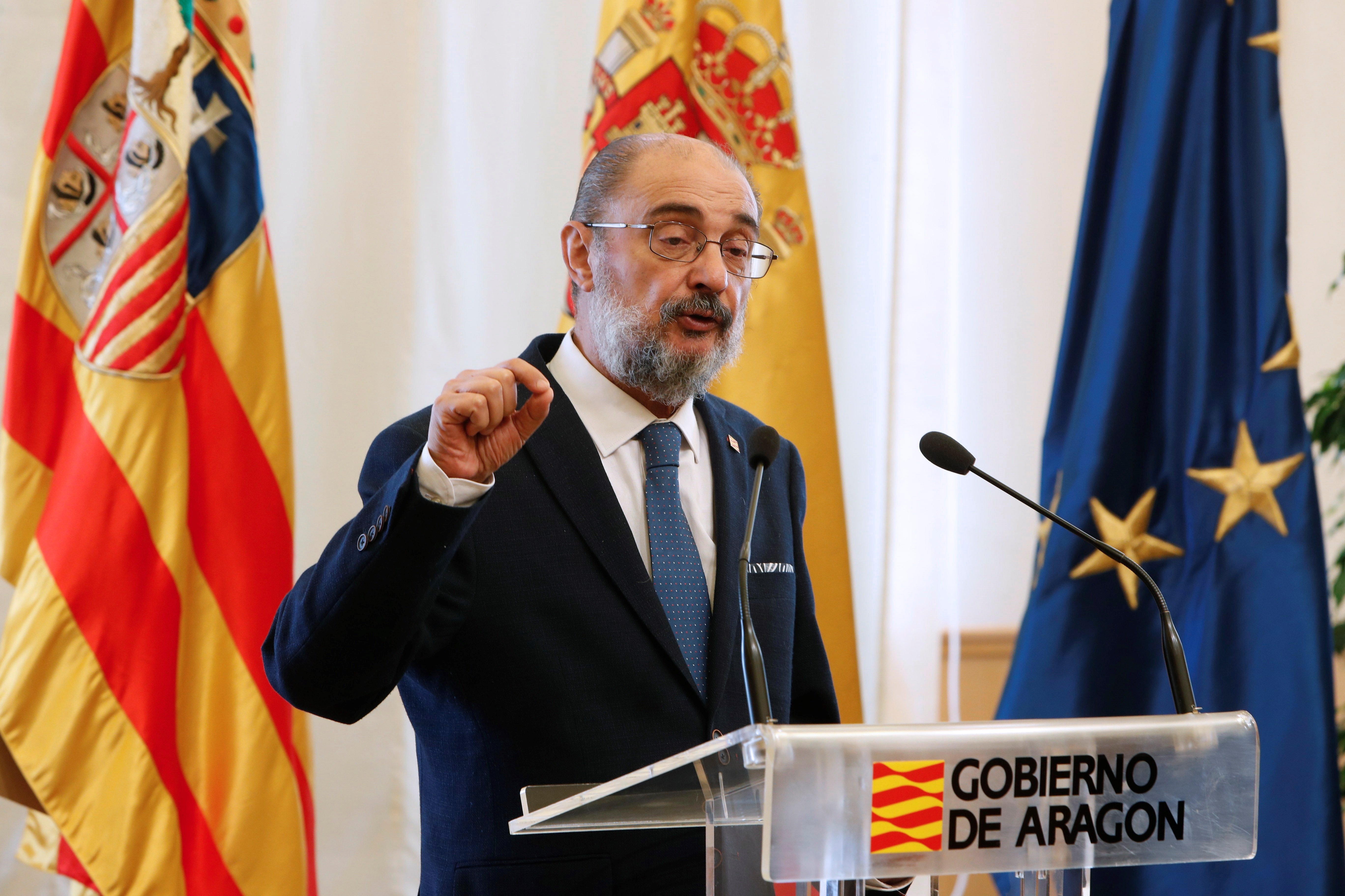 Lambán, positivo de covid-19 tras participar en el congreso del PSOE