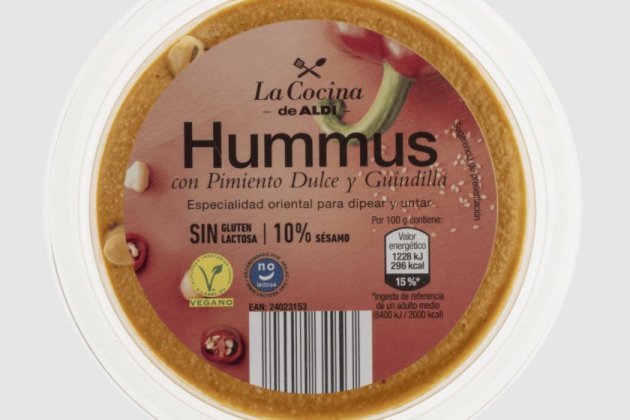 Hummus amb pebrot i bitxo d'Aldi