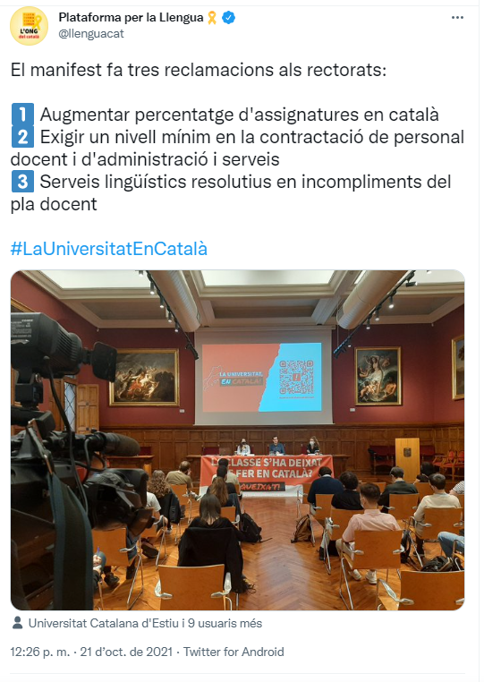 tuit plataforma por|para la lengua catala
