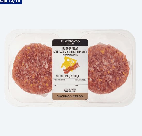 Hamburgueses de cansalada i formatge de Aldi1