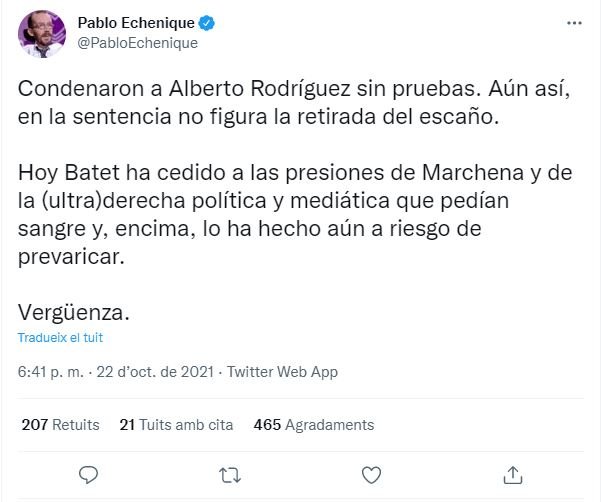 TUIT pablo echenique batet rodríguez