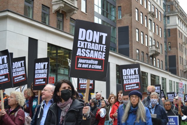 Manifestación miedo la libertad de Julian Assange en Londres / Laura Cercós