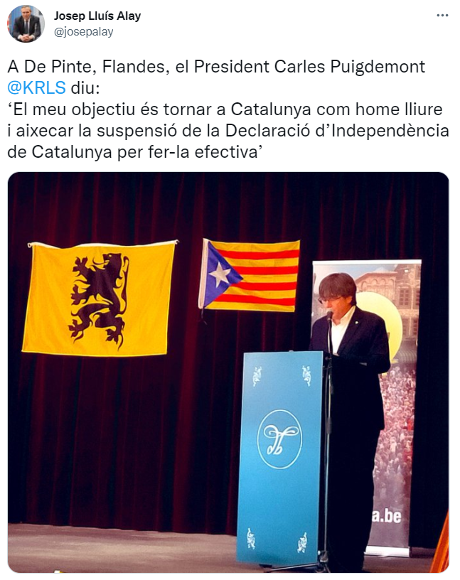TUIT Josep Lluis Alay Carles Puigdemont 