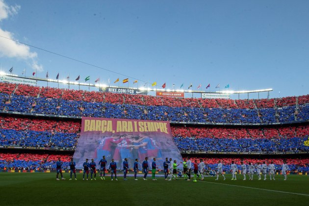 Mosaico Barca Camp Nou Clasico Real Madrid octubre 2021 EFE