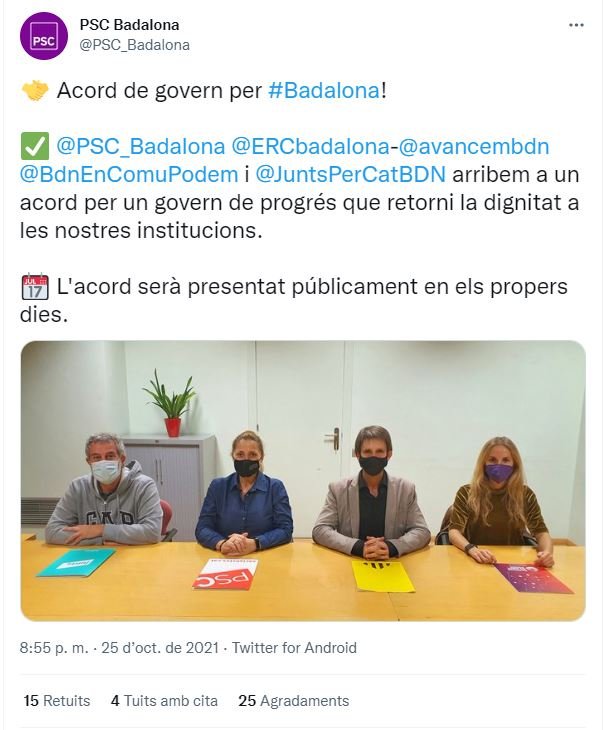 TUIT acord psc erc junts comuns badalona