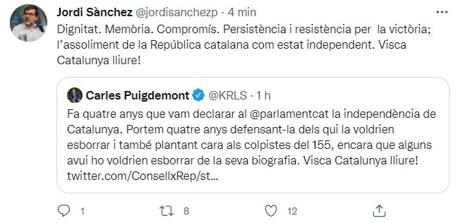 TUIT Jordi Sànchez 27 octubre TUIT Jordi Sànchez 27 octubre