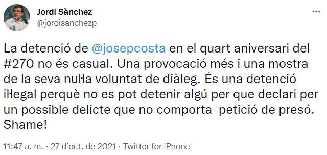 TUIT Jordi Sànchez Josep Costa