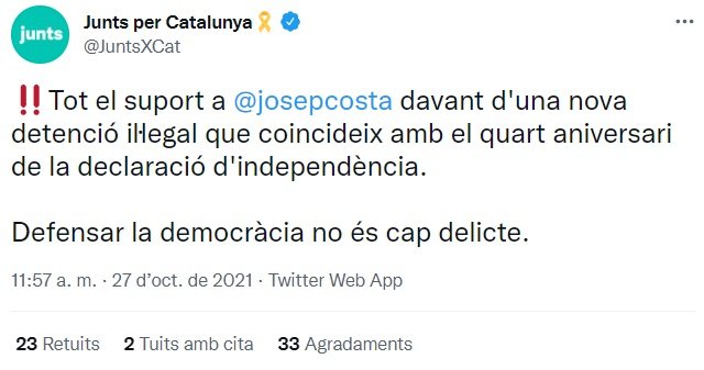 TUIT Junts Josep Costa TUIT Junts Josep Costa