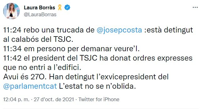TUIT Laura Borràs Josep Costa
