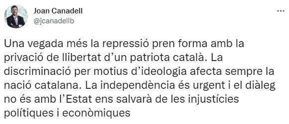 TUIT Joan Canadell detención Josep Costa TUIT Joan Canadell detención Josep Costa