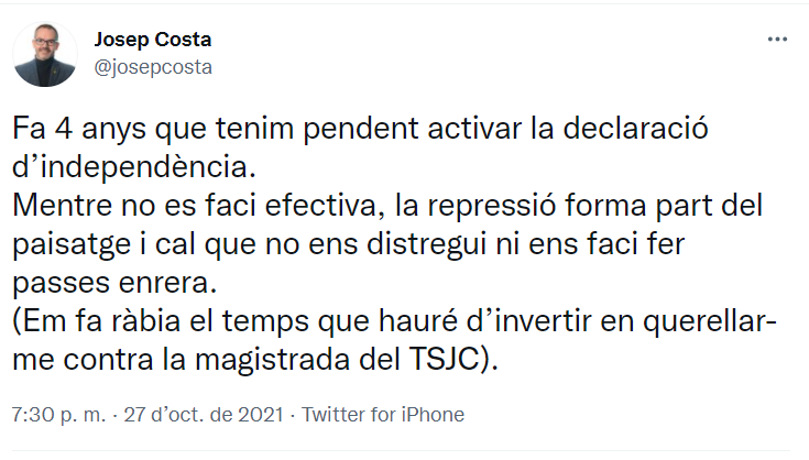 Josep Costa tuit Josep Costa tuit