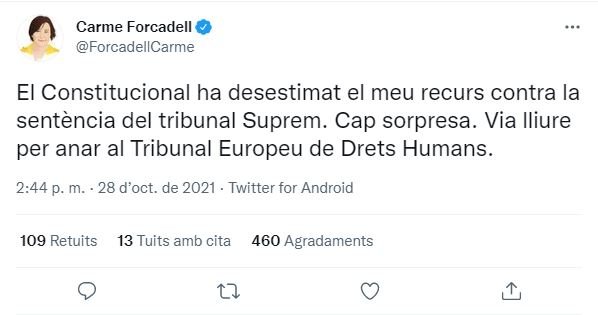 TUIT carme forcadell sentencia tc