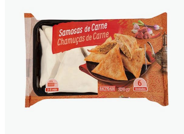 Samosas de carn Hacendado ultracongelades a la venda en Mercadona1