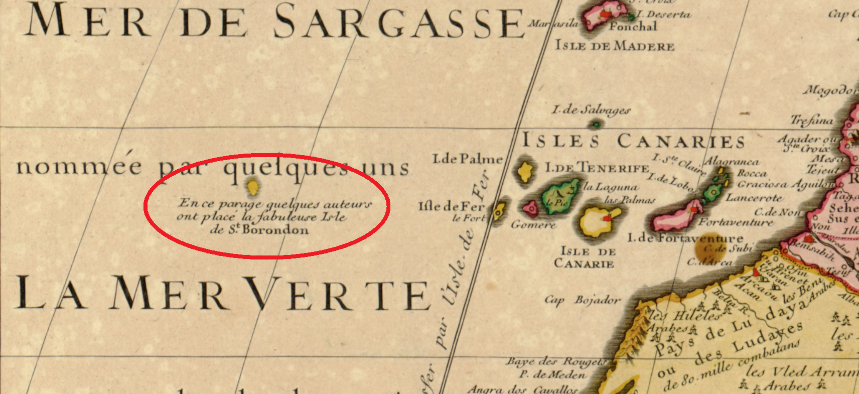 Fragmento de una carta náutica de la costa atlántica africana (1707), Font Library of Congres of United States