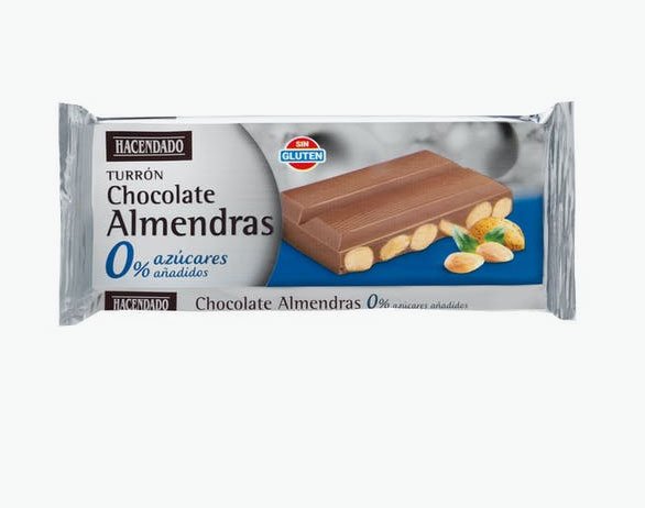 Torró de xocolata amb ametlles a la venda en Mercadona1