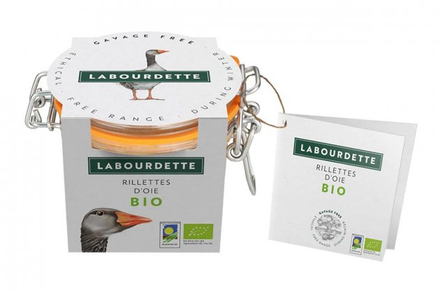 Rillete de foie gras de oca ecológica de la marca Labourdette