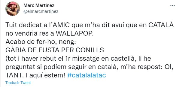 Tuit Marco Martínez Wallapop catalán @elmarcmartinez