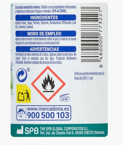 Alcohol de romero de Deliplus a la venta en Mercadona