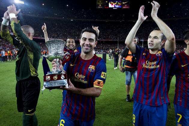 Xavi Hernandez Andres Iniesta Barca FC Barcelona