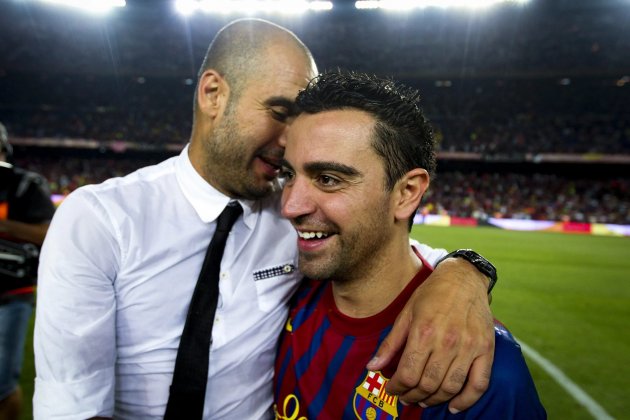 Xavi Hernandez Pep Guardiola Barca FC Barcelona