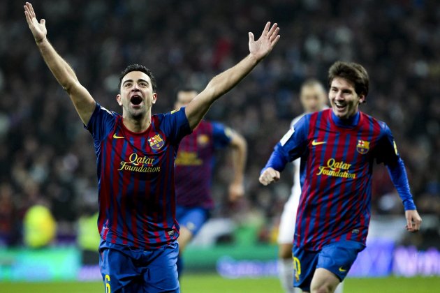 Xavi Hernandez celebracion Barca FC Barcelona