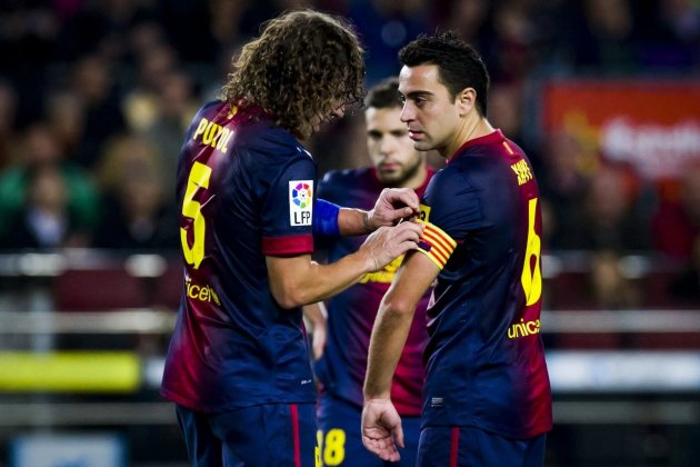Xavi Hernandez Carles Puyol Barca FC Barcelona