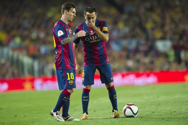 Xavi Hernandez Messi Barca FC Barcelona
