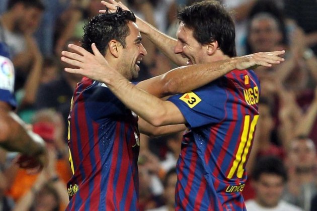 Xavi Hernandez Messi Barca FC Barcelona Xavi Hernandez Messi Barca FC Barcelona