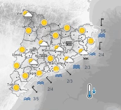 Predicción Meteocat 4 noviembre Predicción Meteocat 4 noviembre