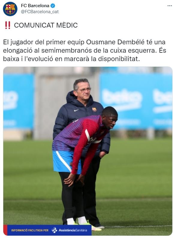 Dembele lesion comunicado Barca CAT TUIT