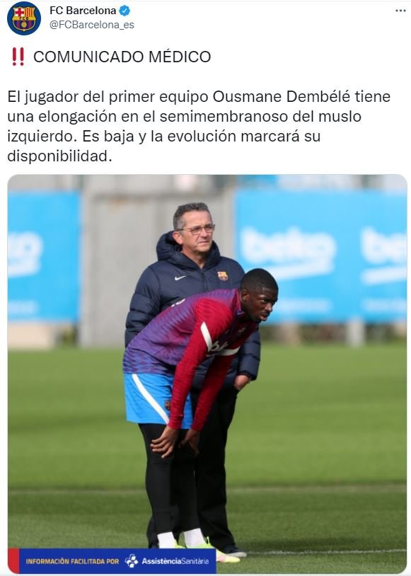 Dembele lesion comunicado Barca ES TUIT