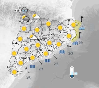 Predicción Meteocat 5 noviembre Predicción Meteocat 5 noviembre