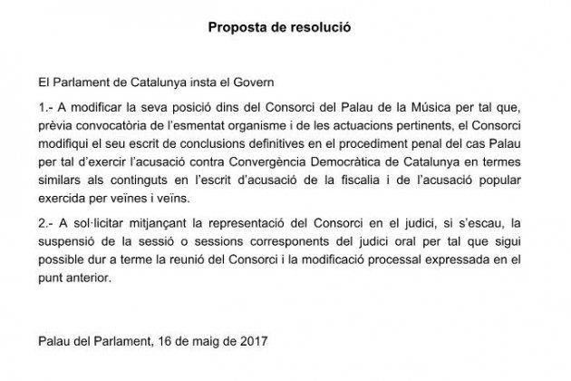 Proposta de resolució cup