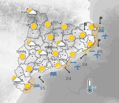 Predicción Meteocat 6 noviembre Predicción Meteocat 6 noviembre