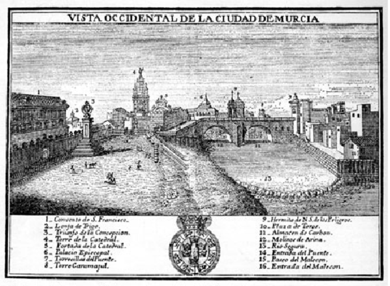 Vista de Murcia (1771). Fuente Ayuntamiento de Murcia
