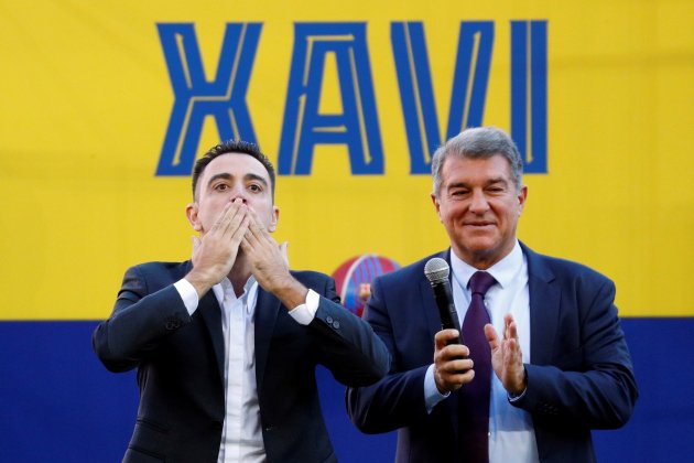 Presentación Xavi Hernández en el Camp Nou, Joan Laporta - Efe