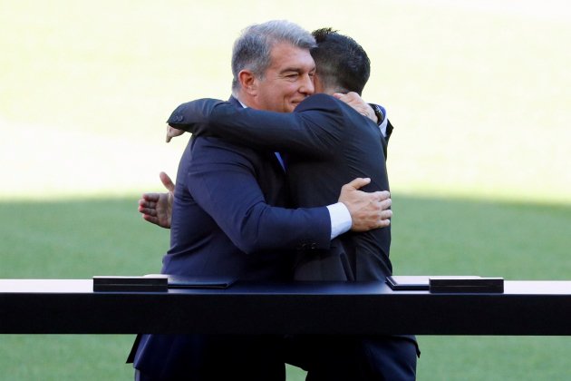 Presentació Xavi Hernández en el Camp Nou, Joan Laporta - Efe