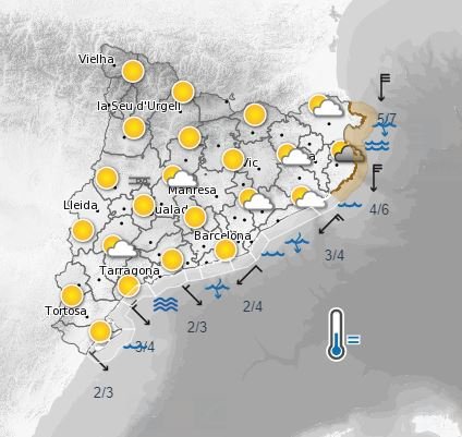 Predicción Meteocat 8 noviembre Predicción Meteocat 8 noviembre