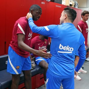 Xavi Hernandez Dembele entrenamiento FC Barcelona