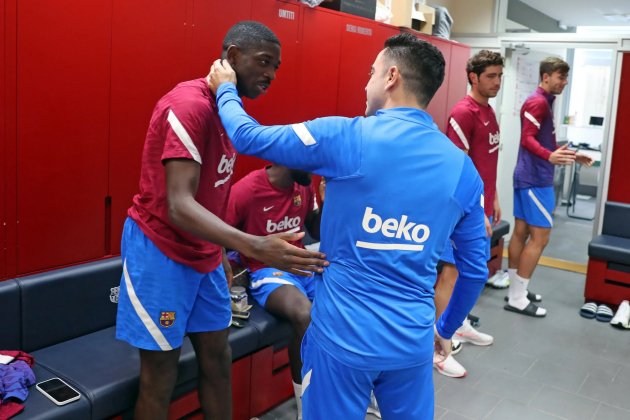 Xavi Hernandez Dembele entrenamiento FC Barcelona