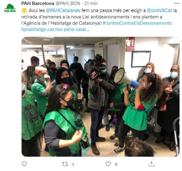 TUIT PAH desahucios agencia vivienda catalunya