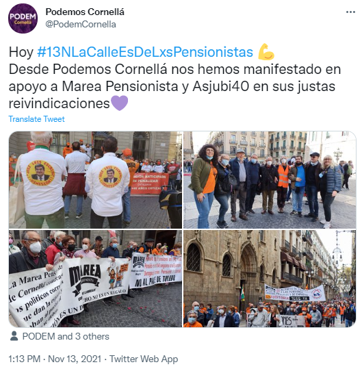 TUIT podemos corneja mani pensiones