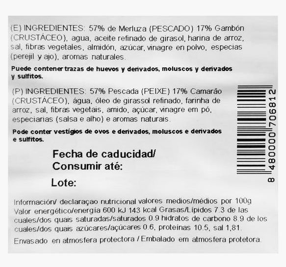 Hamburguesa de lluç i gambón d'Hacendado a la venda a Mercadona