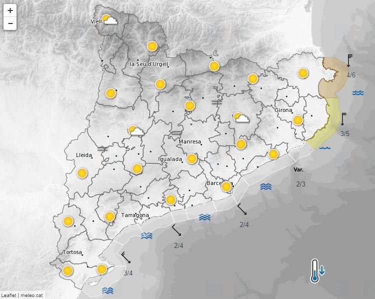 Predicción 18 de noviembre Meteocat